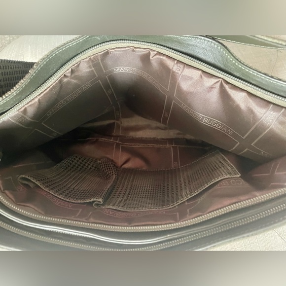 Rectangular 100% Italian Leather Marco Buggiani Green Shoulder Bag - Picture 7 of 9